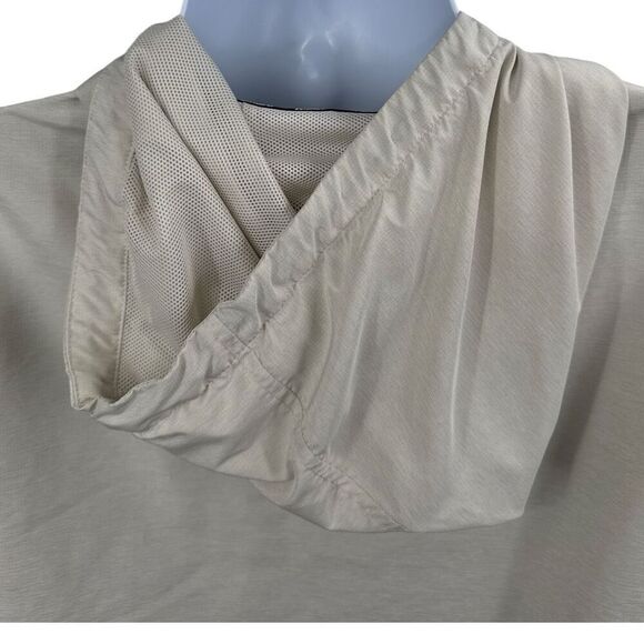 Hurley Men’s Hooded Windbreaker Jacket Beige Zip Front Size Medium M - Picture 8 of 11